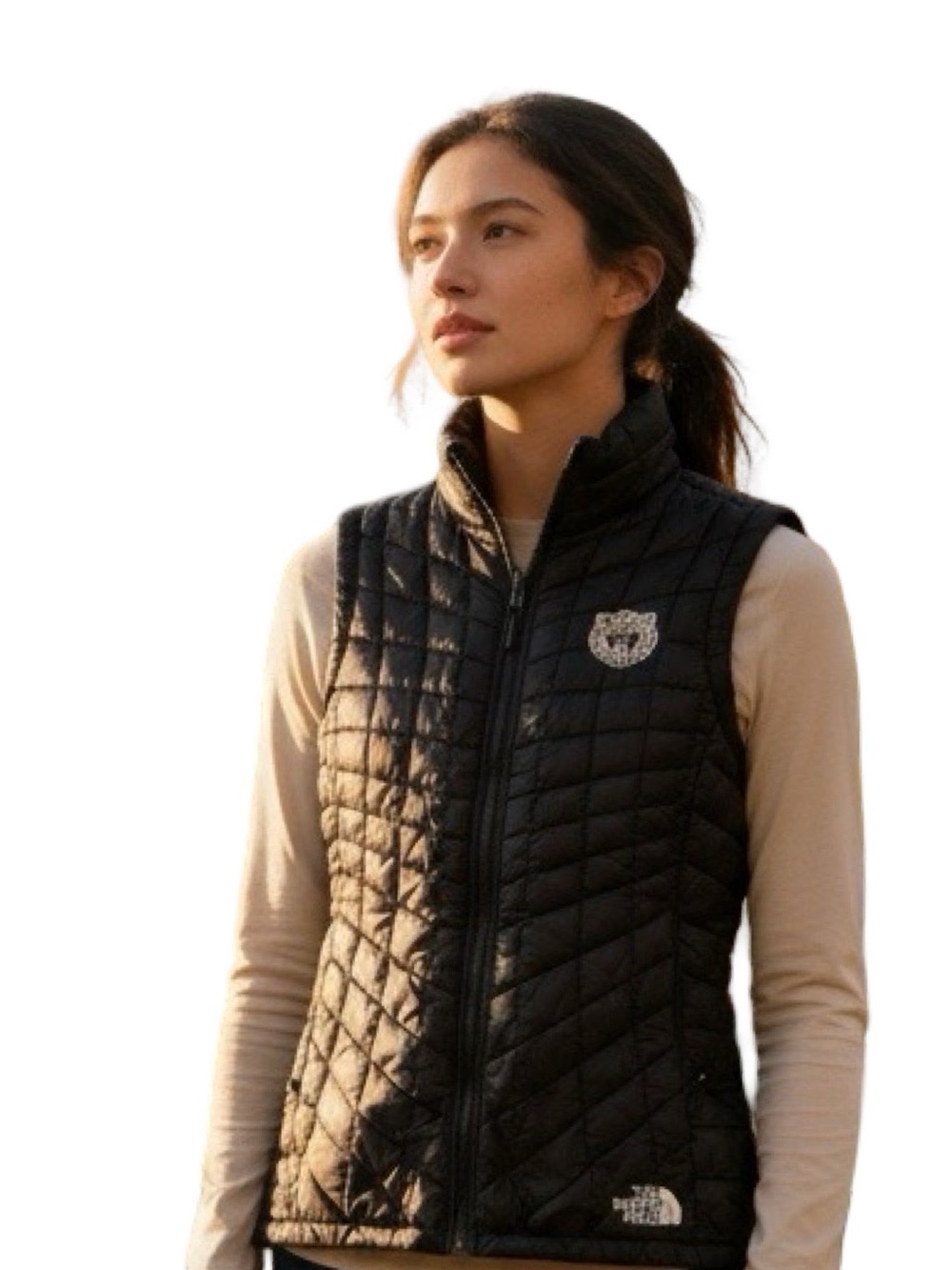 The North Face Women’s M Black Quilted Vest Custom Lion Crest Embroidery
